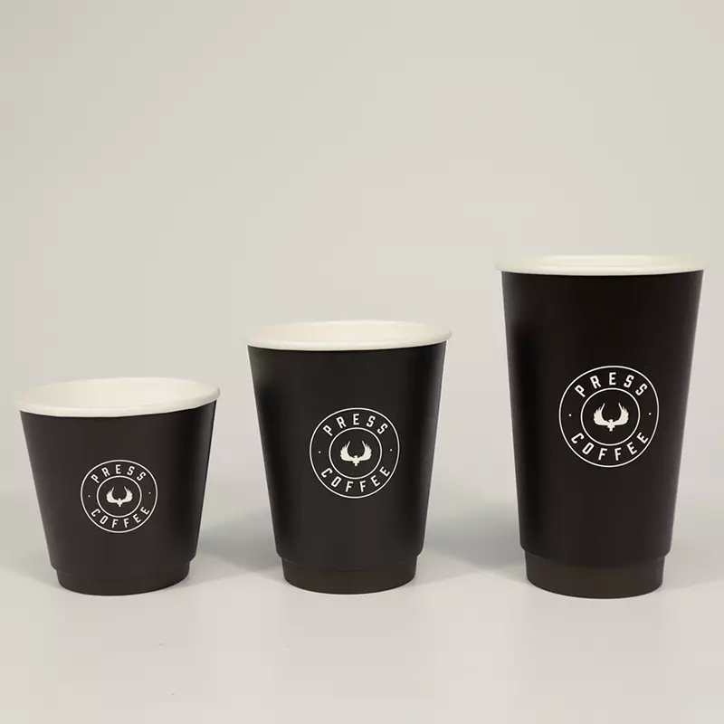 3 branded coffee cups