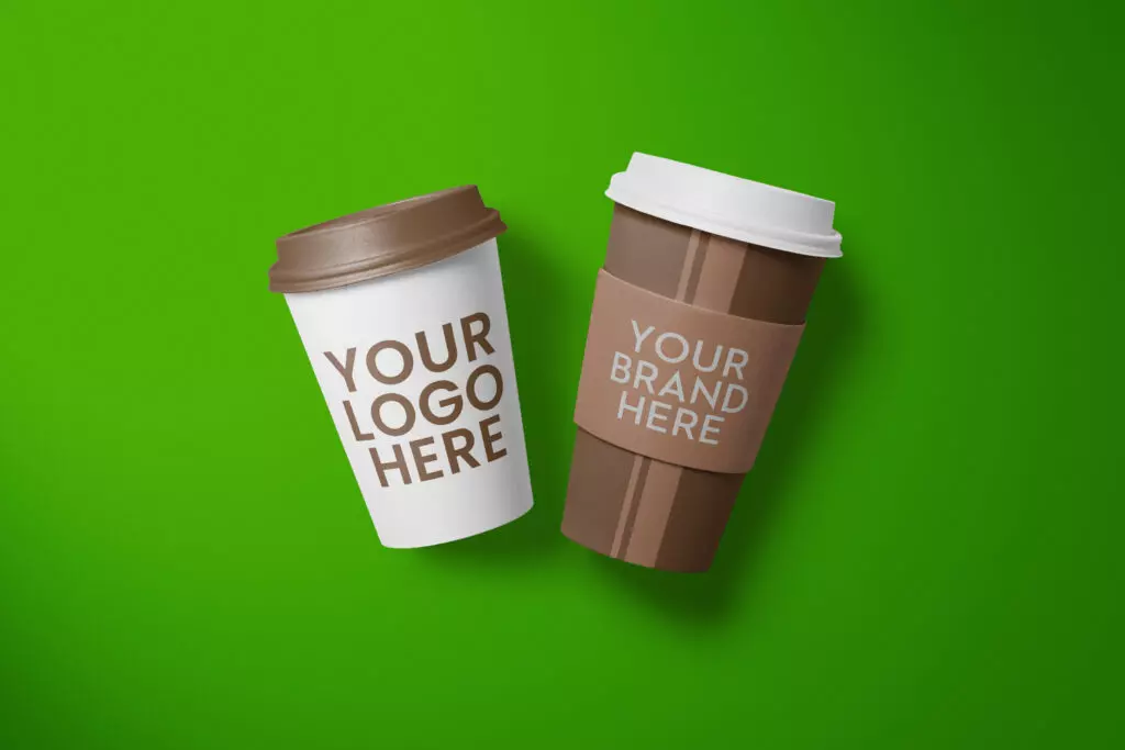your logo here coffee cup mockup