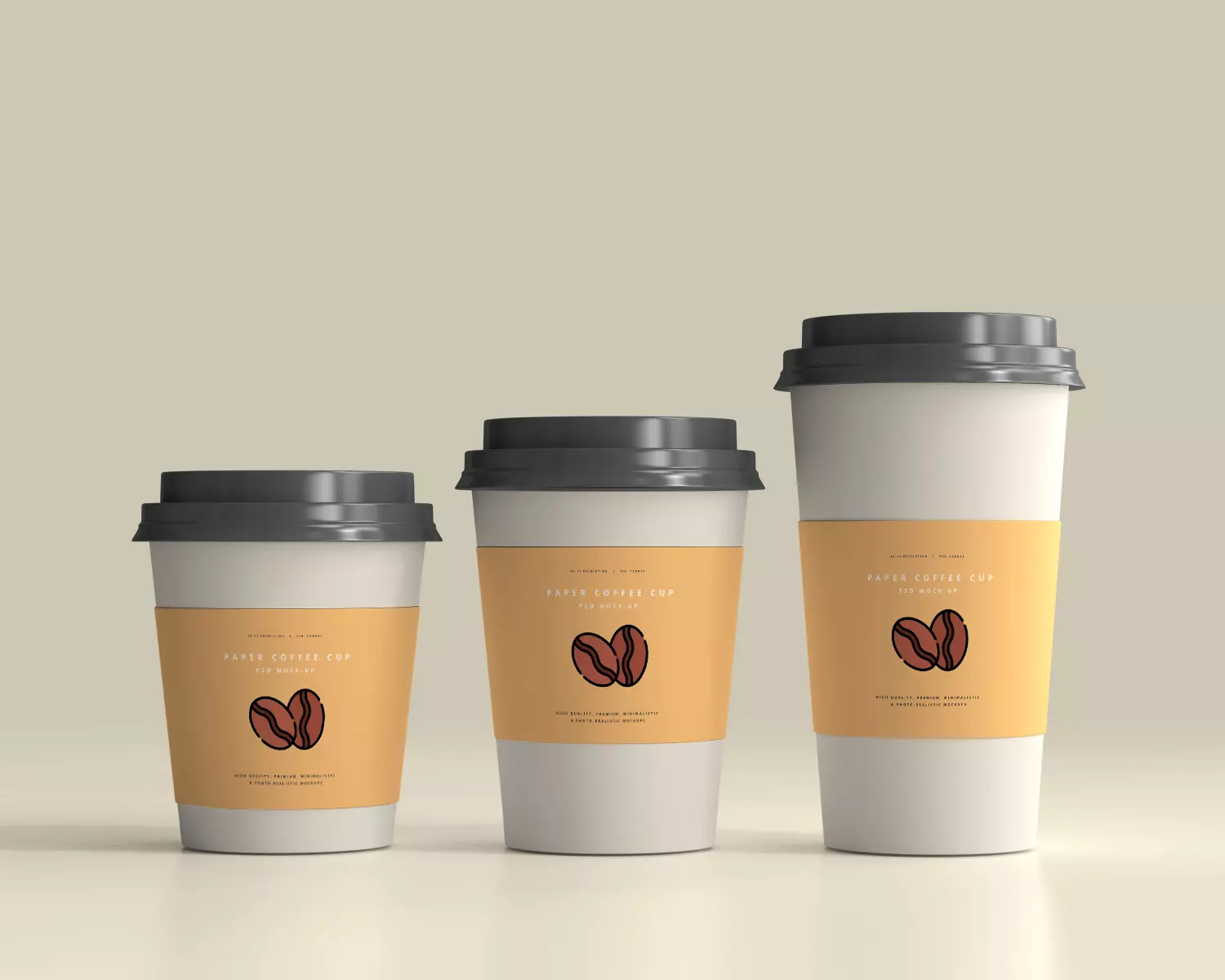 3 coffee cups with lid